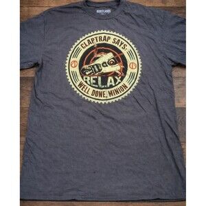 Borderlands Claptrap T-Shirt 2XL Gray Gamer Graphic Tee
